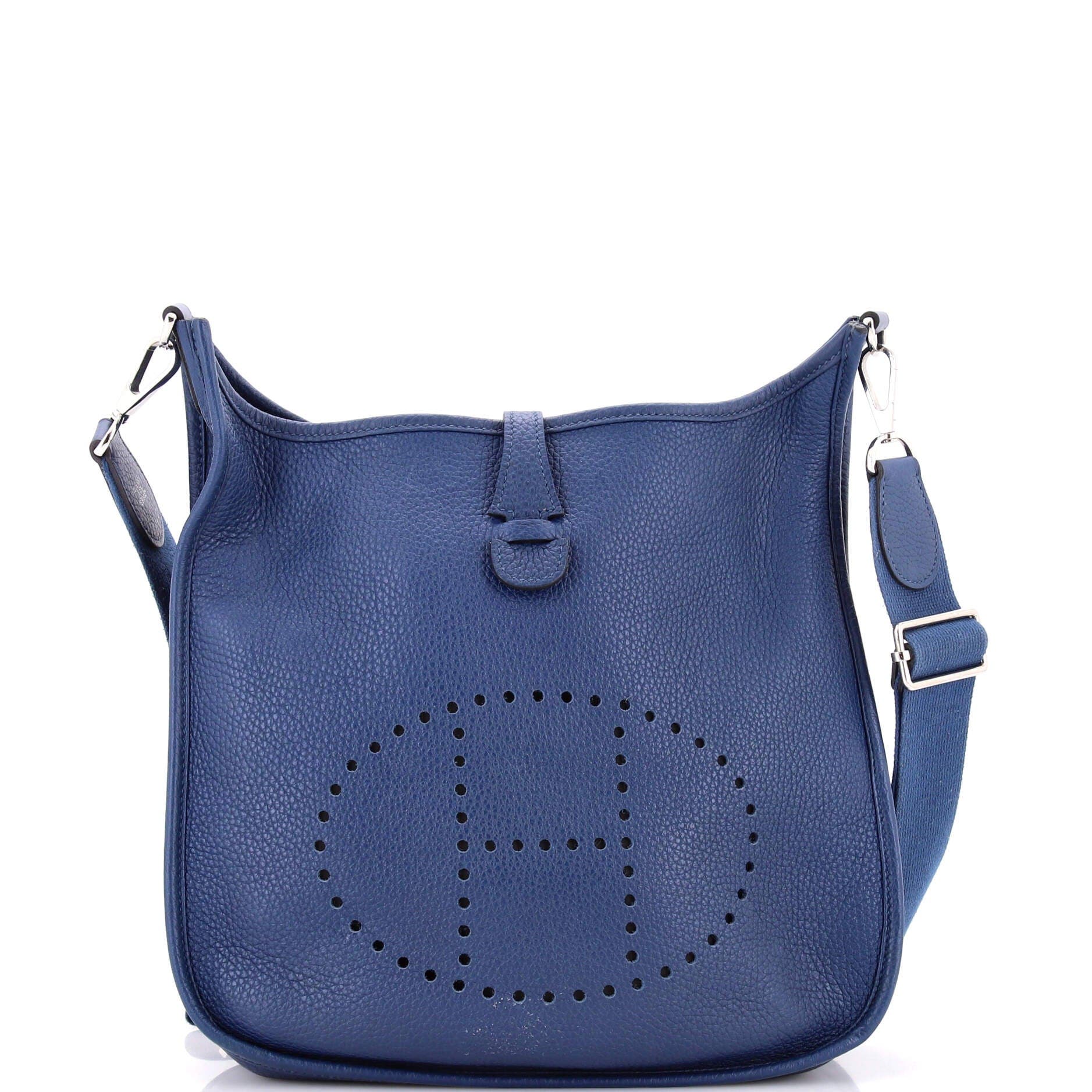 Pre-Owned Hermes Evelyne Bag Gen III Clemence PM, Main, color, Deep Blue