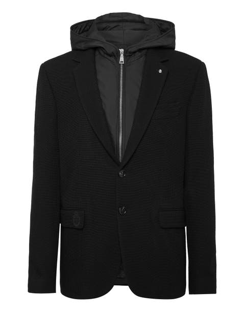 Blazer Jacket With Hoodie Men