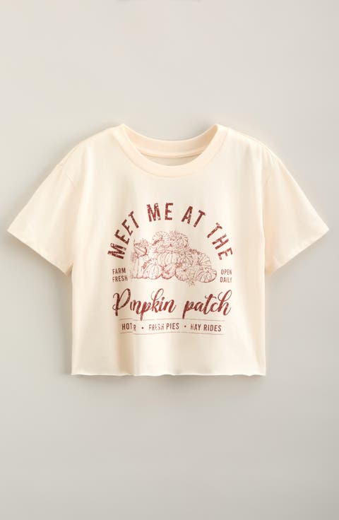 Kids' Crop Cotton Graphic T-Shirt