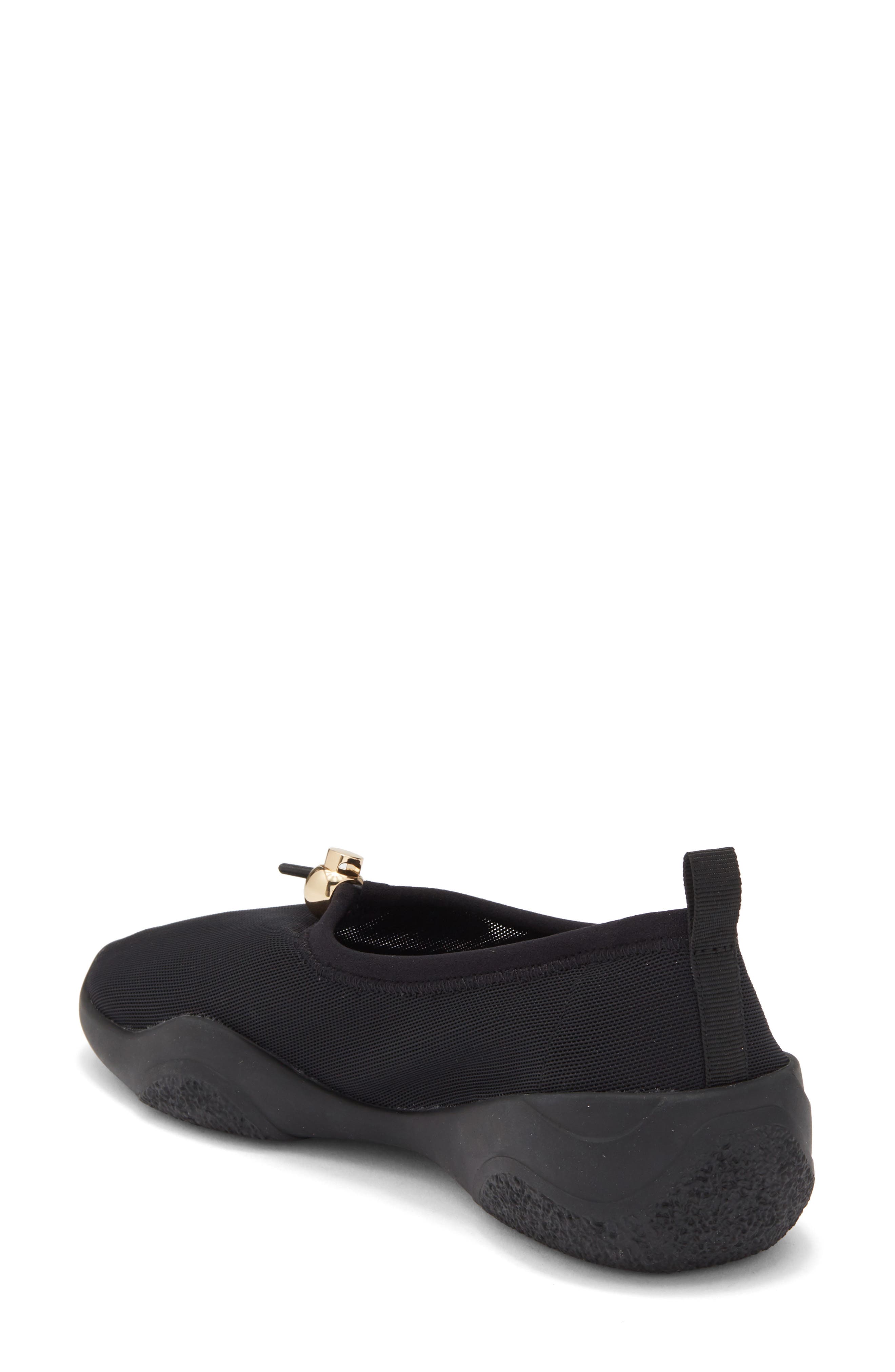 Loeffler Randall Raina Stretch Knit Flat, Alternate, color, Black