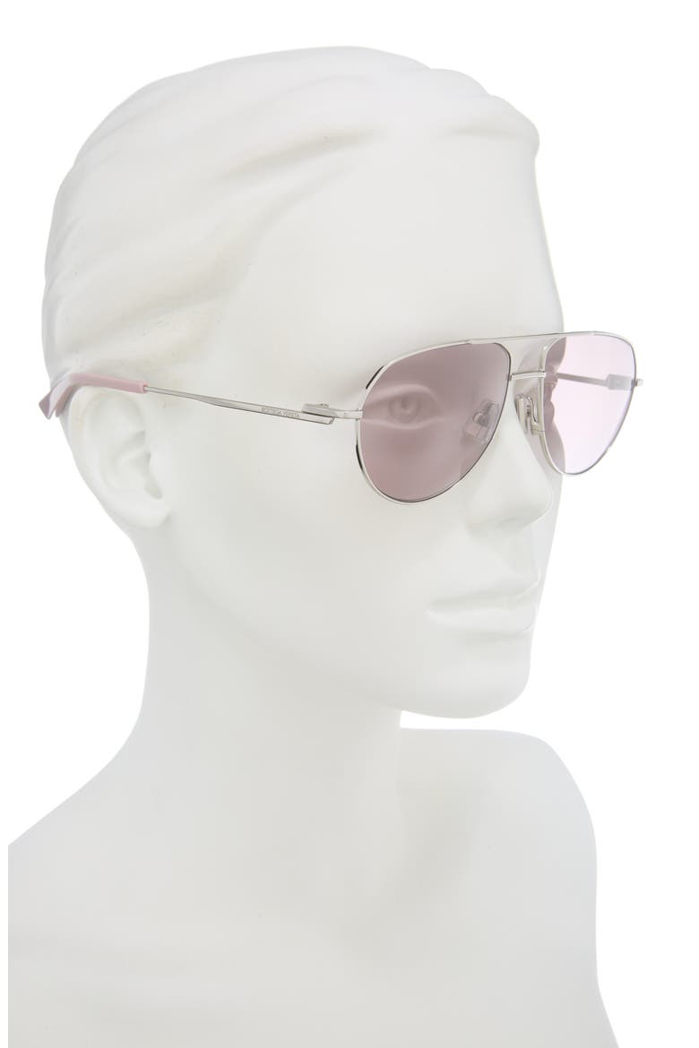 Gender Inclusive 61mm Square Aviator Sunglasses, Alternate, color, SILVER SILVER VIOLET