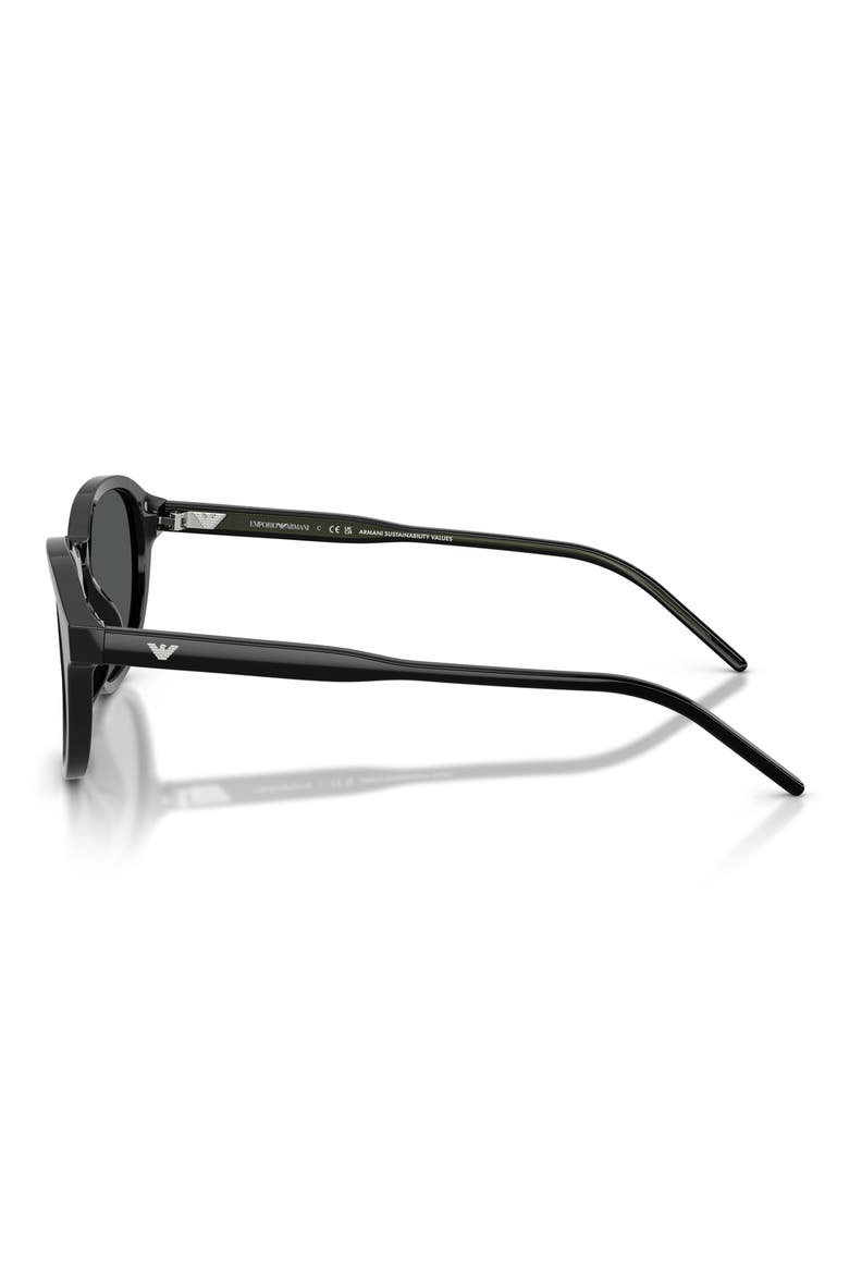 51mm Pillow Sunglasses, Alternate, color, SHINY BLACK / DARK GREY