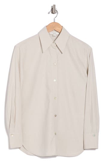 Shop Vince Relaxed Fit Linen Blend Button-up Shirt In Salt Glasss