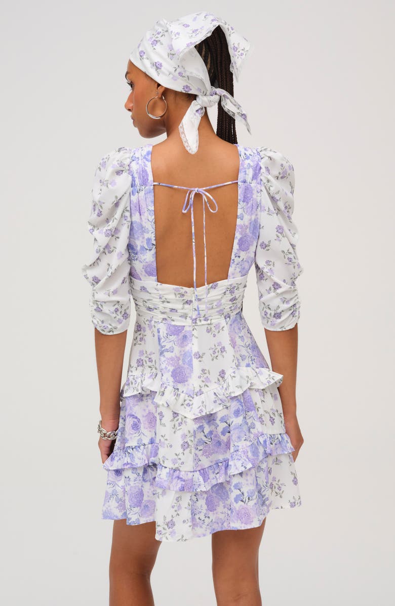 Rosalyn Print Ruffle Puff Sleeve Minidress