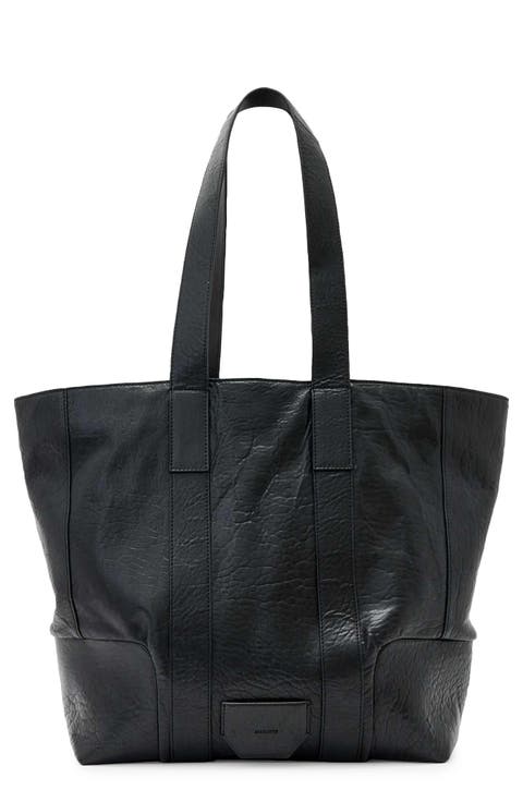 Ares Grain Leather Open Tote Bag