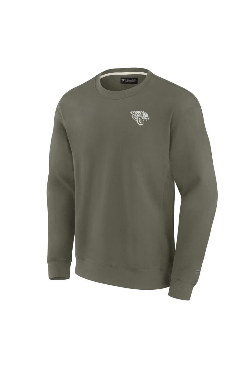 Unisex Fanatics Signature Olive Jacksonville Jaguars Super Soft Pullover Crew Sweatshirt, Alternate, color, Olive