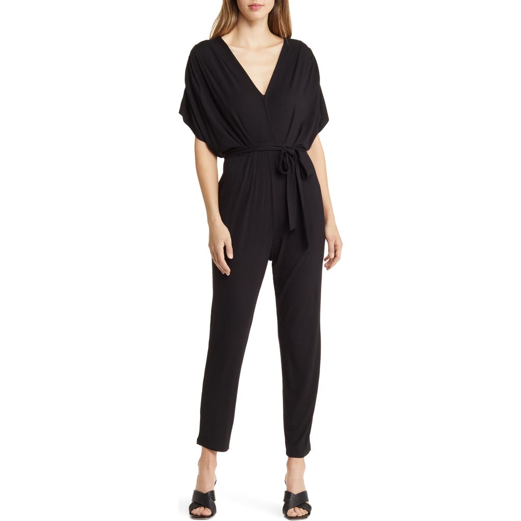 Fraiche by J Pleated Wide Sleeve Knit Jumpsuit in Black  product