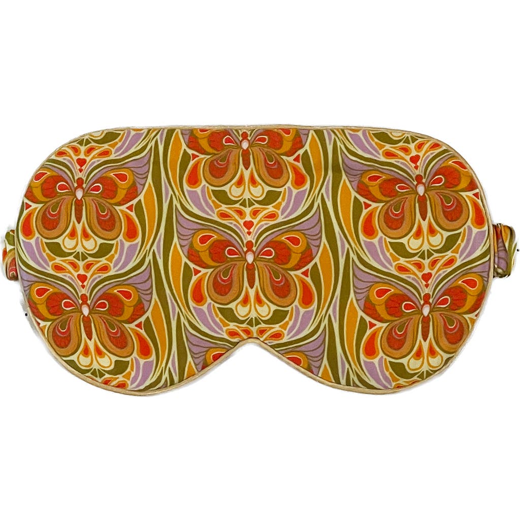 Henelle Silk Sleep Mask In Butterfly Effect Citrus