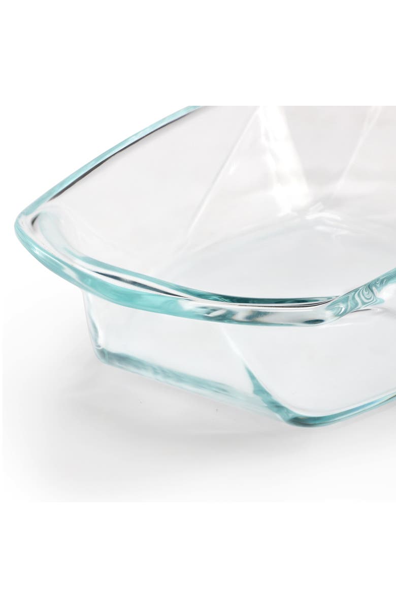 Soho Lounge Carnegie Hill 10 inch x 5.9 Inch x 2.6 Inch Tempe Glass Loaf Pan with Built-in Handles, Alternate, color, Clear