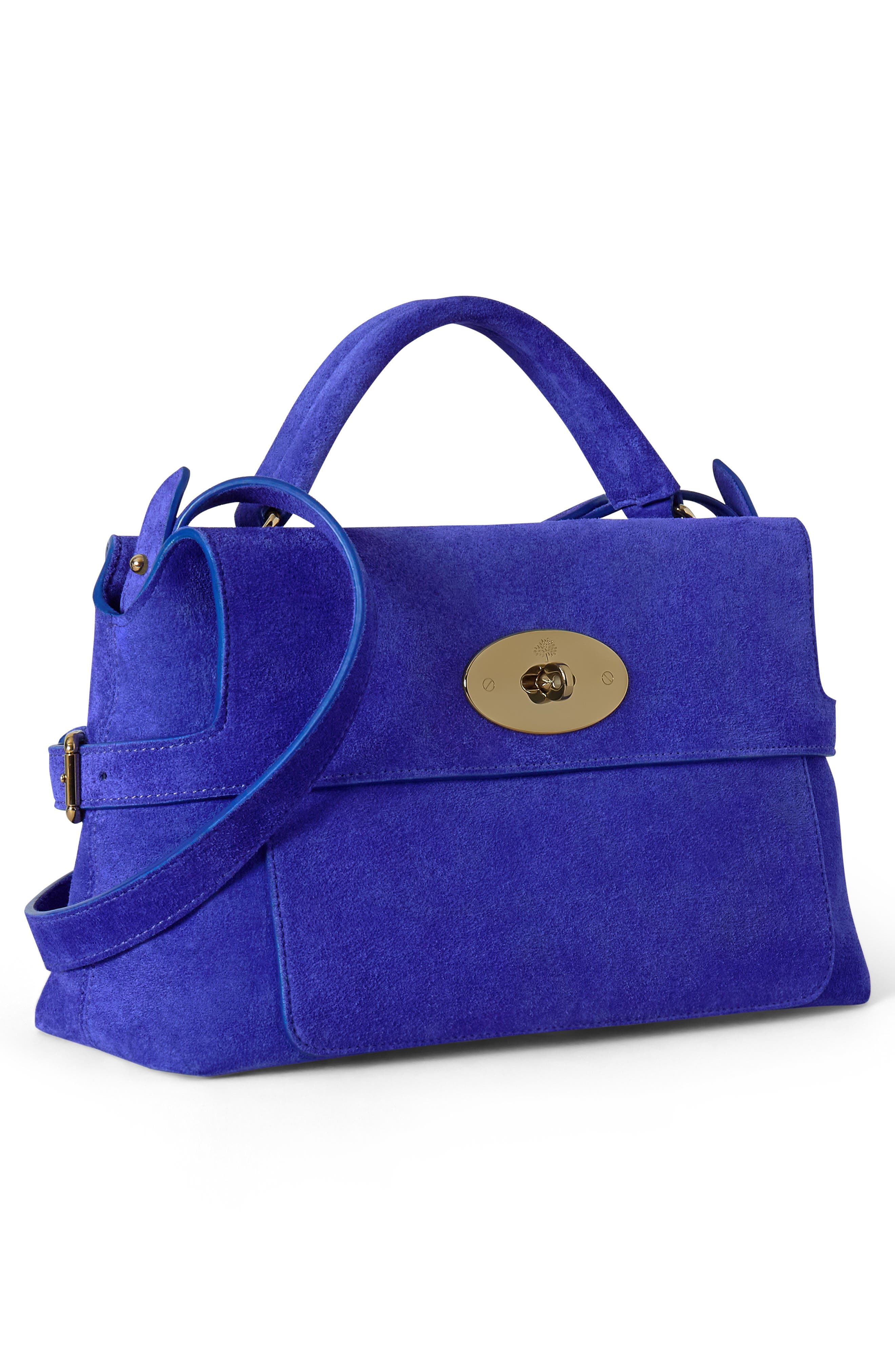 Small Stevie Suede Top Handle Bag, Alternate, color, ROYAL AMETHYST
