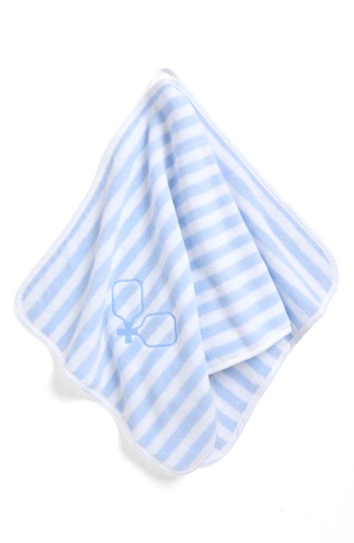 Weezie Stripe Organic Cotton Terry Towel In Blue