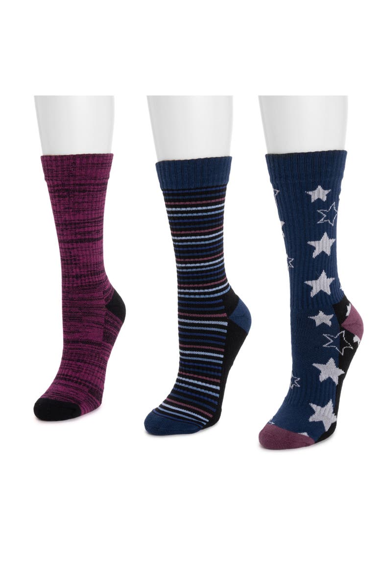Cotton Rib Compression Crew Sock 3 Pair Pack, Alternate, color, Atlantic Blue