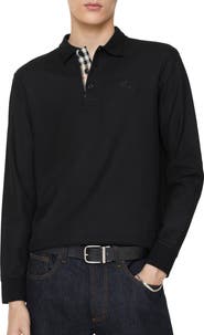 Burberry Long-sleeve Cotton Polo Shirt