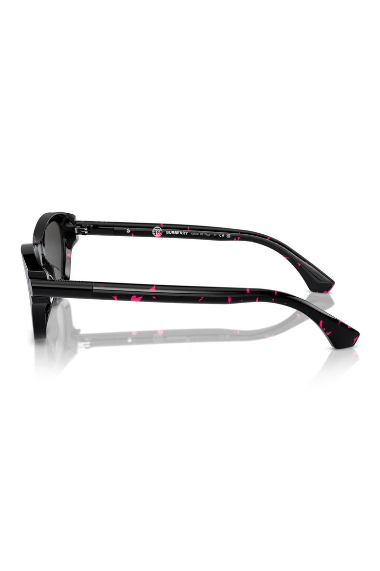 55mm Pillow Sunglasses, Alternate, color, BLACK PINK/ DARK GREY