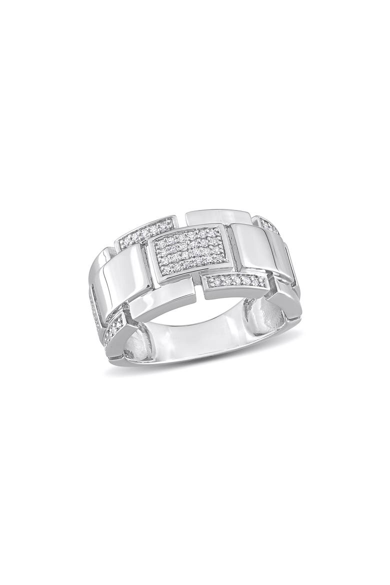 Men's Diamond Ring, Main, color, SILVER