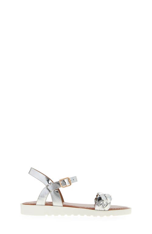 Extreme By Eddie Marc Kids' Braided Strap Sandal In Silver