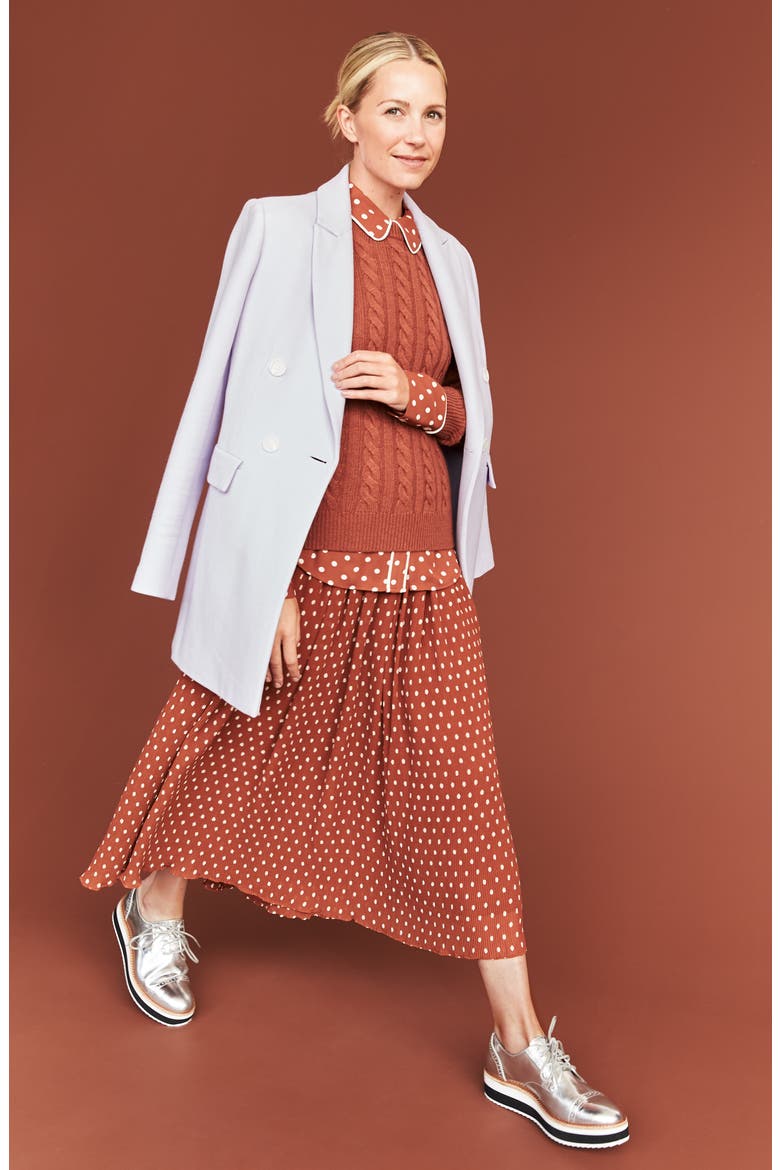 x Atlantic-Pacific Hidden Placket Blouse, Alternate, color, RUST SPACED DOT