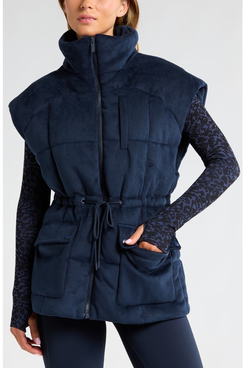 Corduroy Puffer Vest, Alternate, color, NAVY SAPPHIRE