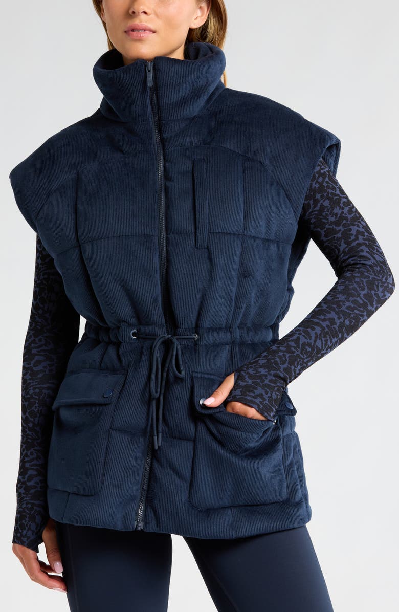Zella Corduroy Puffer Vest, Alternate, color, 