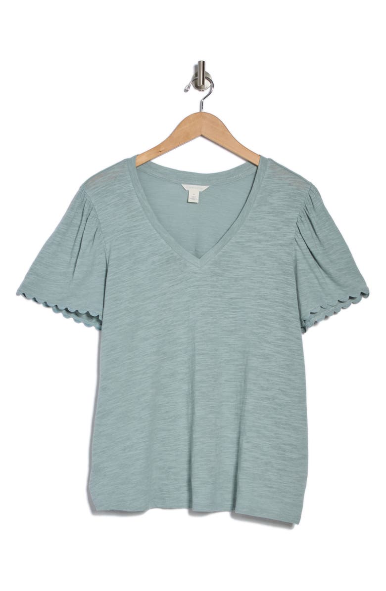 Caslon<sup>®</sup> Scallop Trim T-Shirt, Alternate, color, Grey Blue