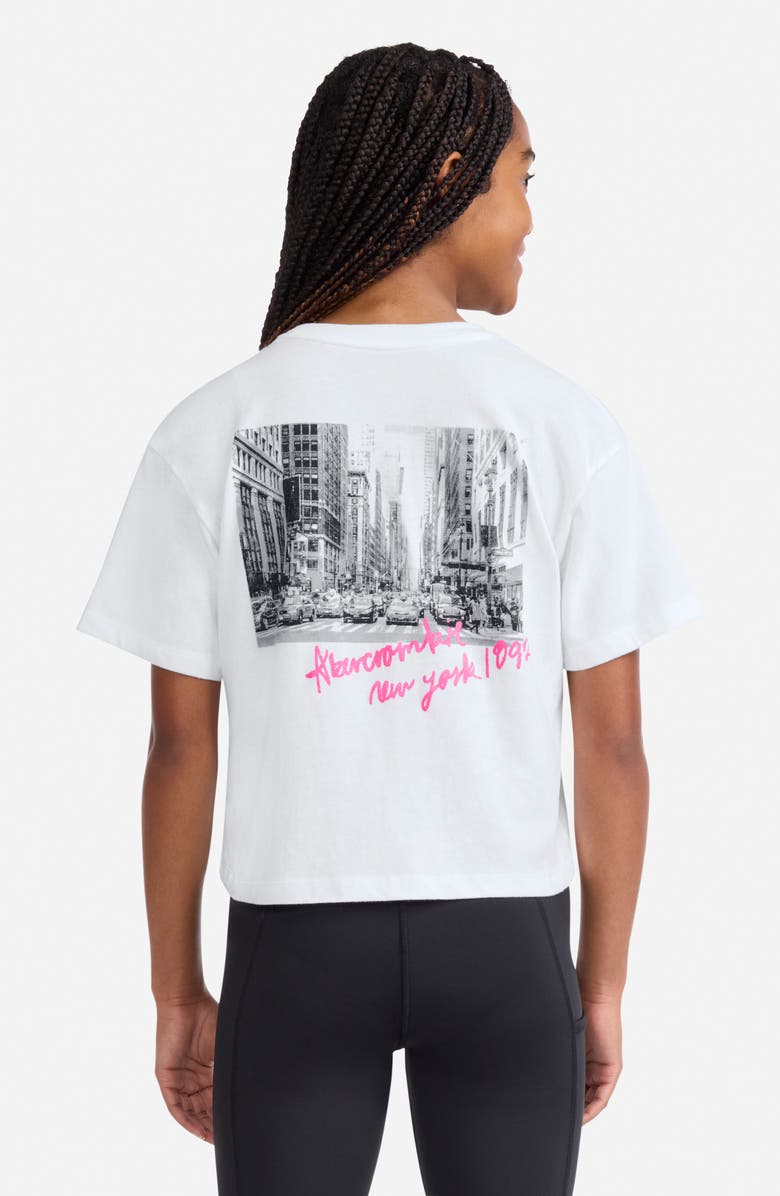 abercrombie kids Kids' NYC Streets Boxy Graphic T-Shirt, Alternate, color, Bright White