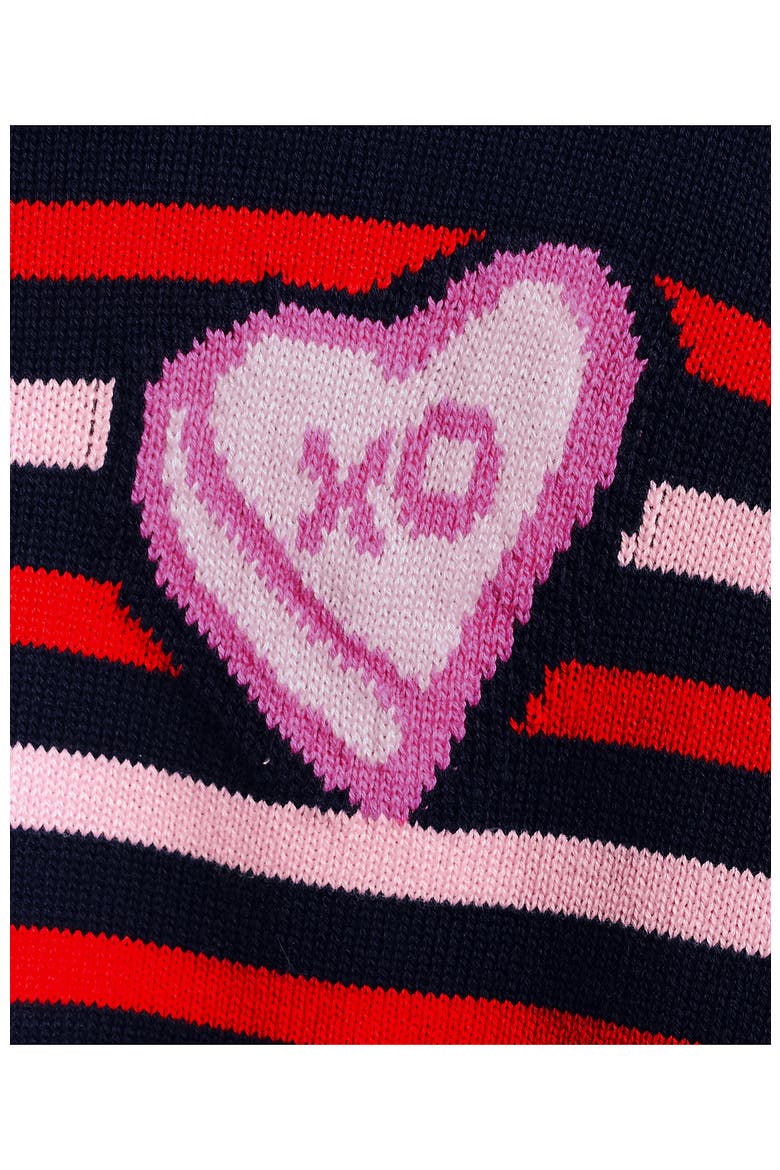 Plus Size Drifter Jacquard Sweater, Alternate, color, Candy Heart/Navy/Red Stripe