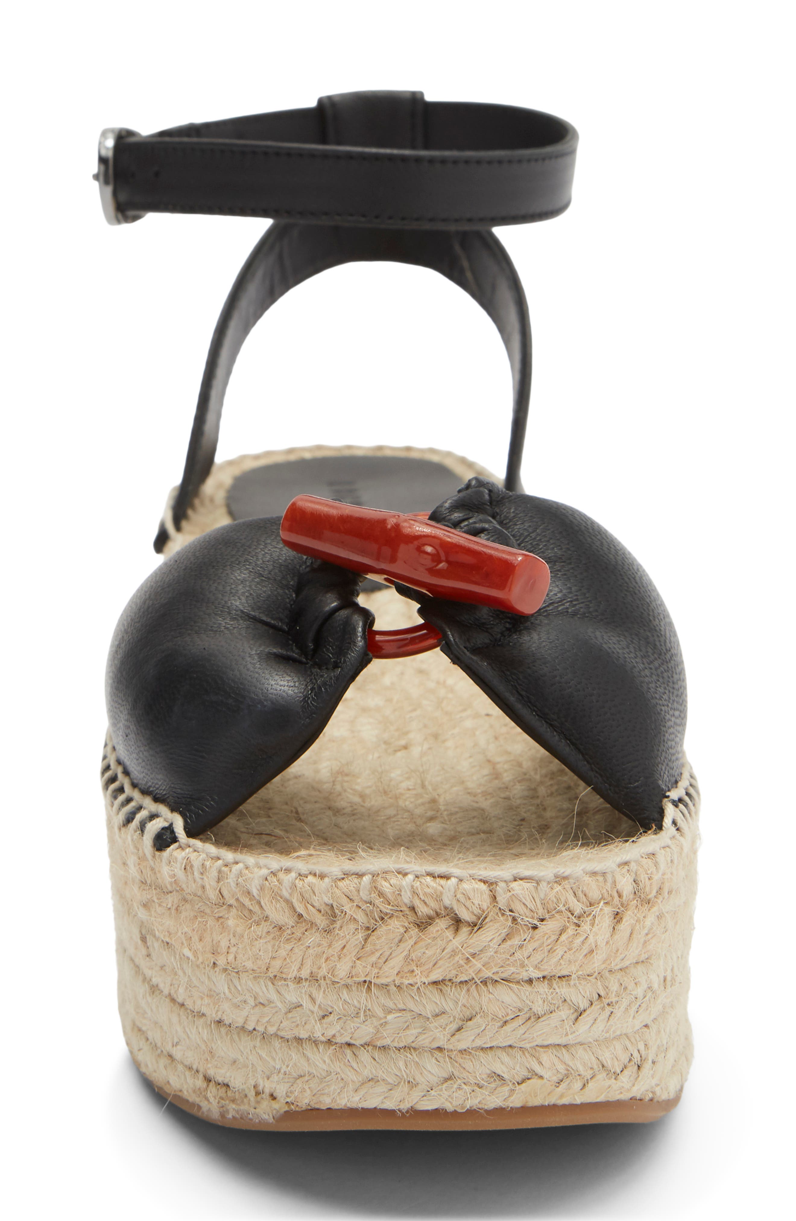 Longchamp Platform Espadrille Sandal, Alternate, color, Black