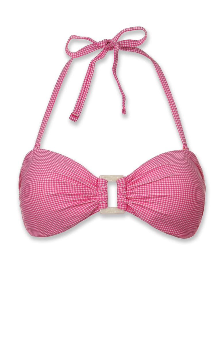 Hook Back Tortoise Bandeau, Alternate, color, Pink Gingham