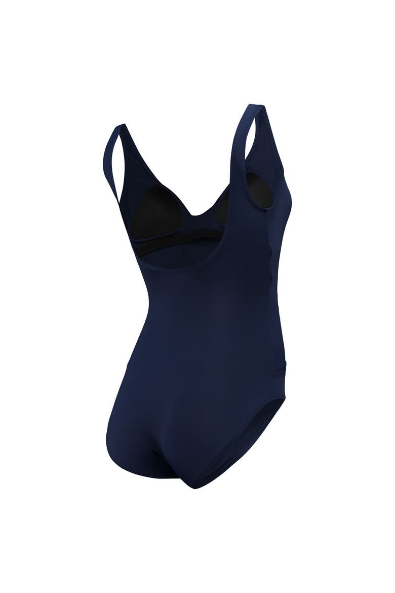 Women's Tommy Bahama Navy Dallas Cowboys Pearl Clara Wrap One-Piece Swimsuit, Alternate, color, Navy