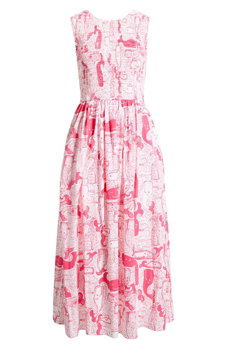 Lilly Pulitzer<sup>®</sup> Daisey Smocked Sleeveless Midi Dress, Main, color, Paradise Punch