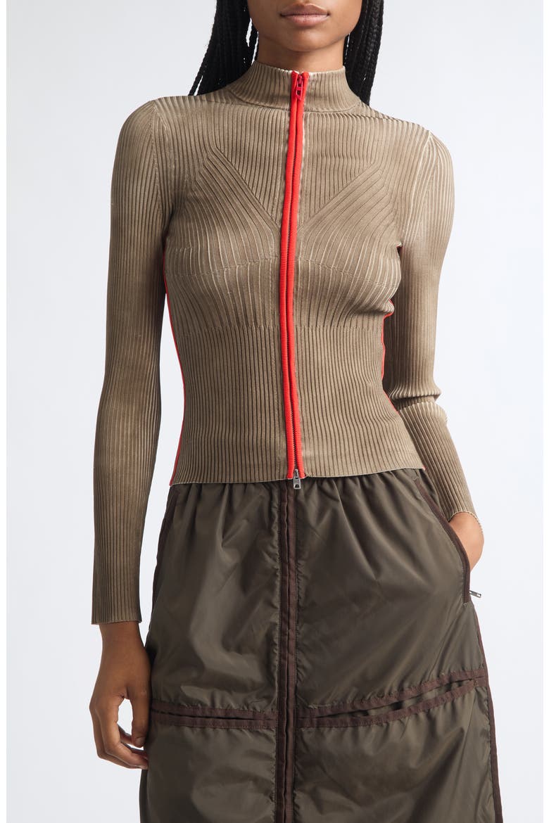 M-Sarma Zip Cardigan, Main, color, BROWN