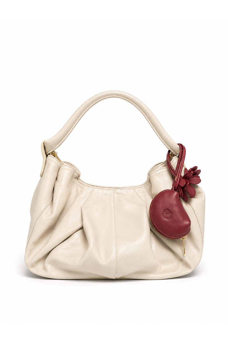 Écrin Éclat Textured Italian Leather Coin Pouch, Alternate, color, Honey