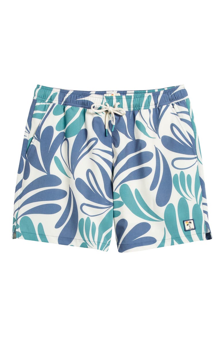 Abstract Floral Swim Trunks, Alternate, color, COOL ABSTRACT FLORAL