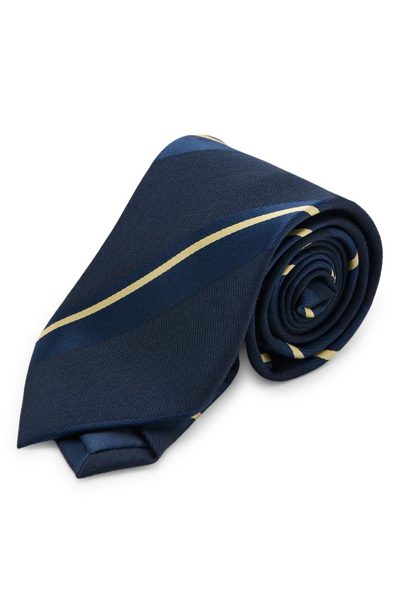 MANGO Combined Stripe Tie, Main, color, Navy