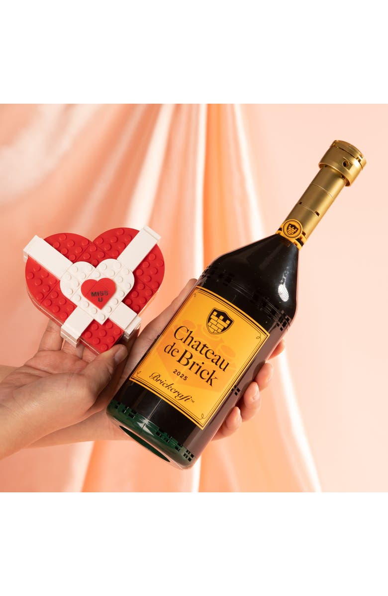 Brickcraft Valentines Chateau de Brick Bottle Building Set, Alternate, color, Yellow