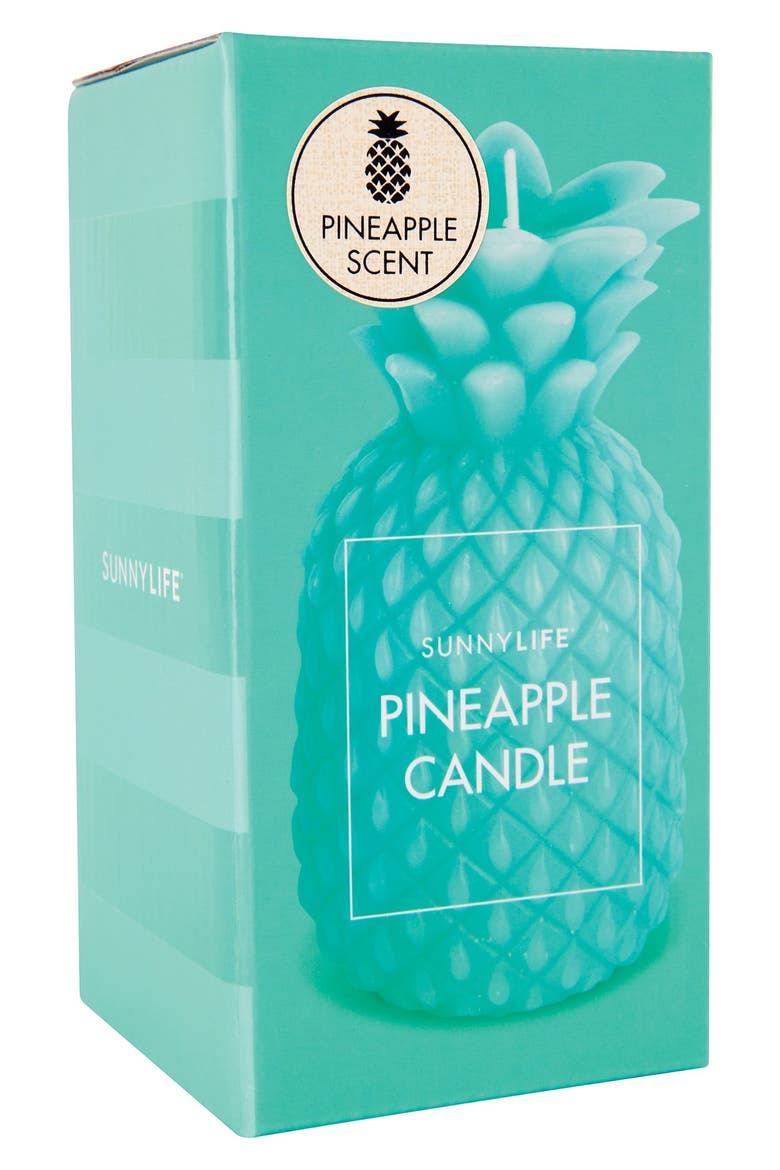 'Small' Pineapple Candle, Alternate, color, TURQUOISE