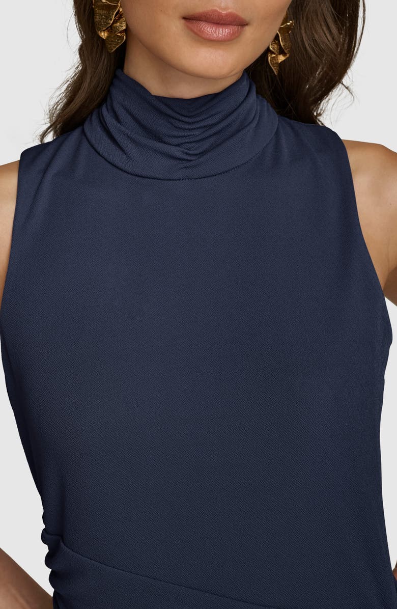 Donna Karan New York Side Ruched Metallic Detail Knit Sheath Dress, Alternate, color,