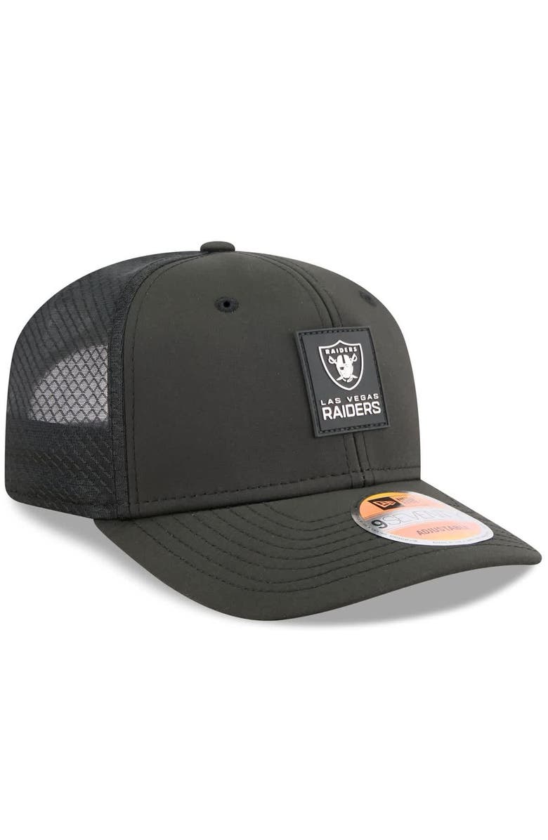 New Era Men's New Era Black Las Vegas Raiders 2025 Sideline 9SEVENTY Trucker Adjustable Hat, Alternate, color, Black