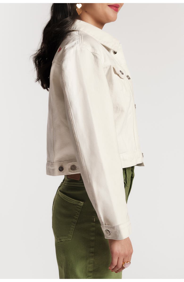 Frances Valentine Taylor Jean Jacket, Alternate, color, White