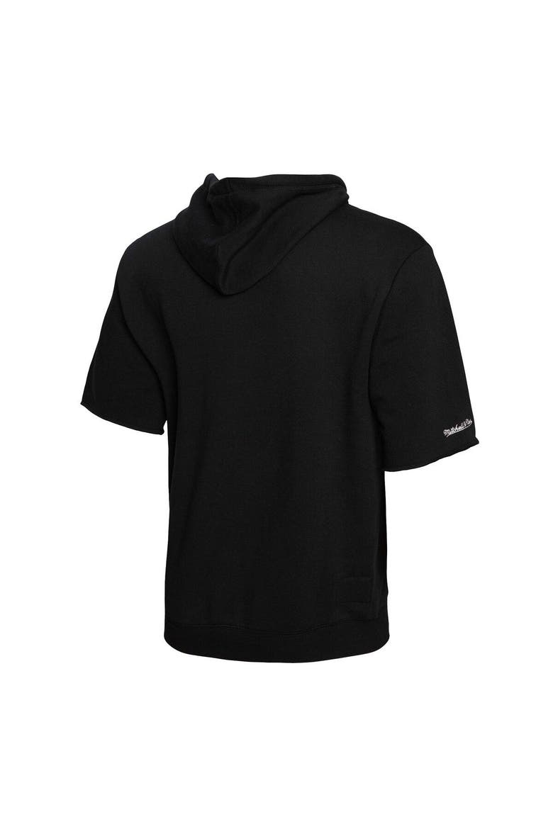 Men's Mitchell & Ness Black Chicago White Sox Cooperstown Collection Washed Fleece Pullover Short Sleeve Hoodie, Alternate, color, Black