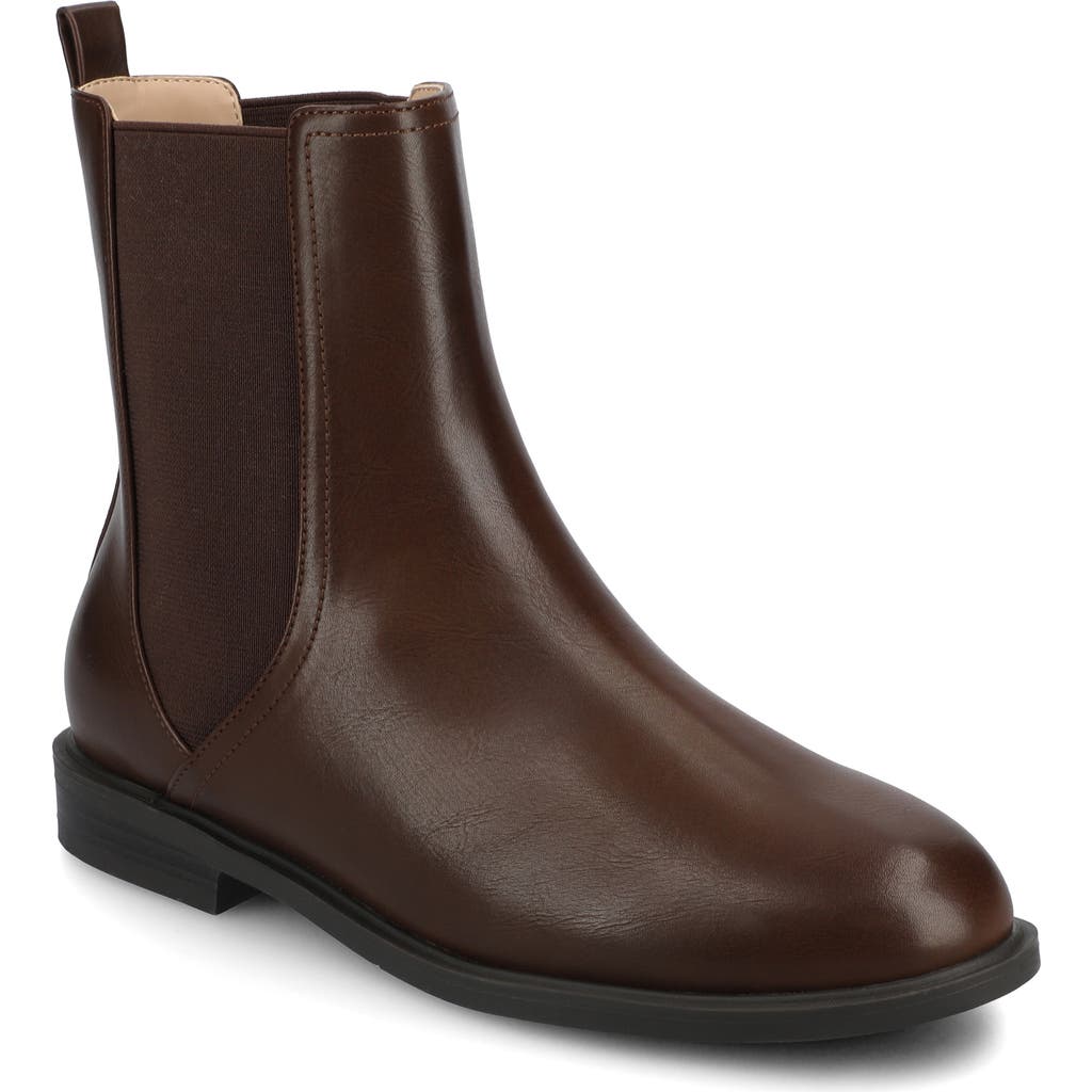 Journee Collection Violet Chelsea Boot In Brown