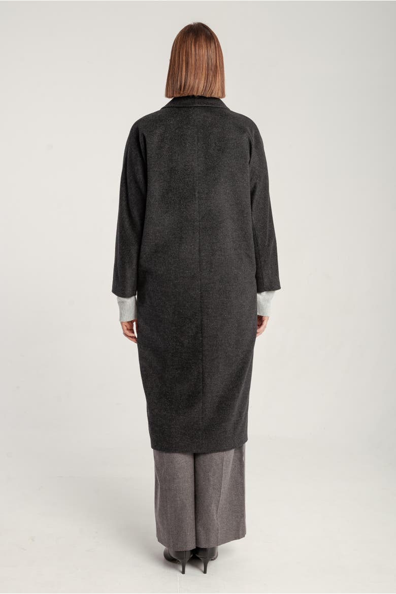 Cashmere Double Breasted Long Coat, Alternate, color, Charcaol