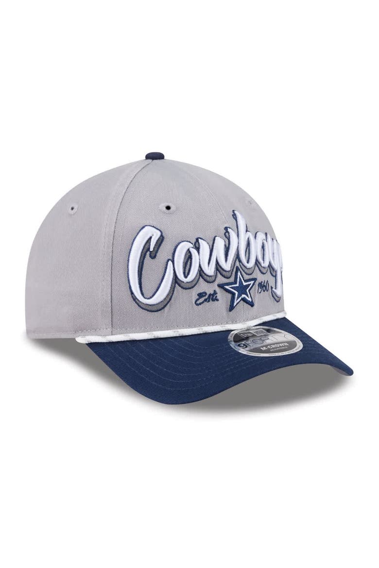 Men's New Era  Gray Dallas Cowboys Team Loyal A-Frame 9FORTY Adjustable Hat, Alternate, color, Gray