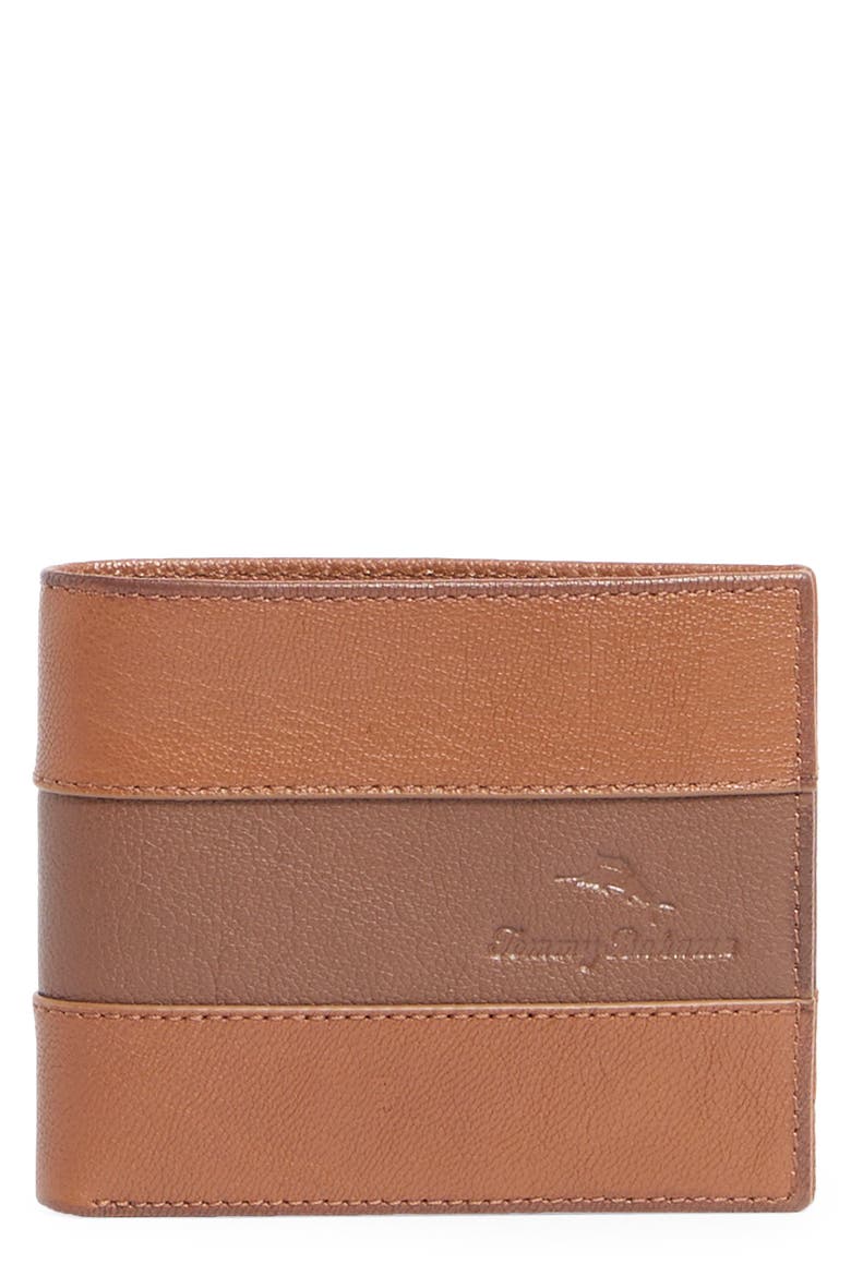 Mulholland Leather Slimfold Wallet, Main, color, BROWN/ TAN
