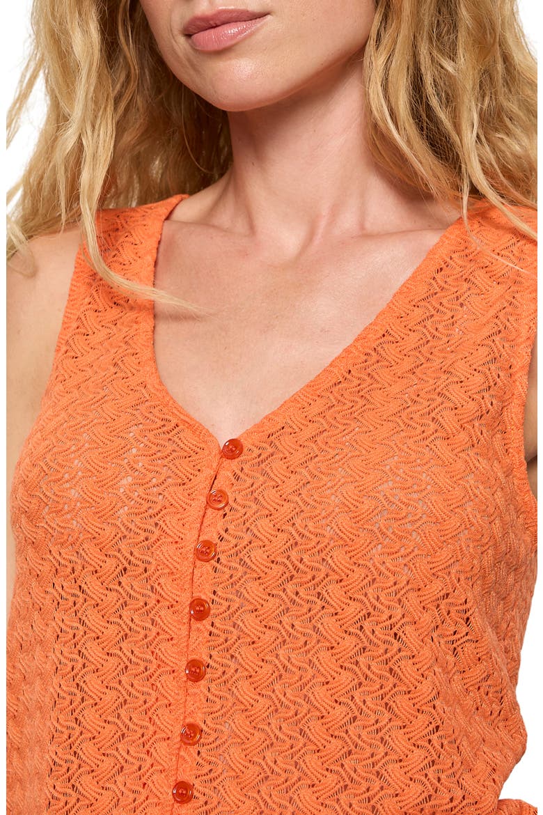 No Rush Front Button Sweater Vest, Alternate, color, HIBISCUS ORANGE