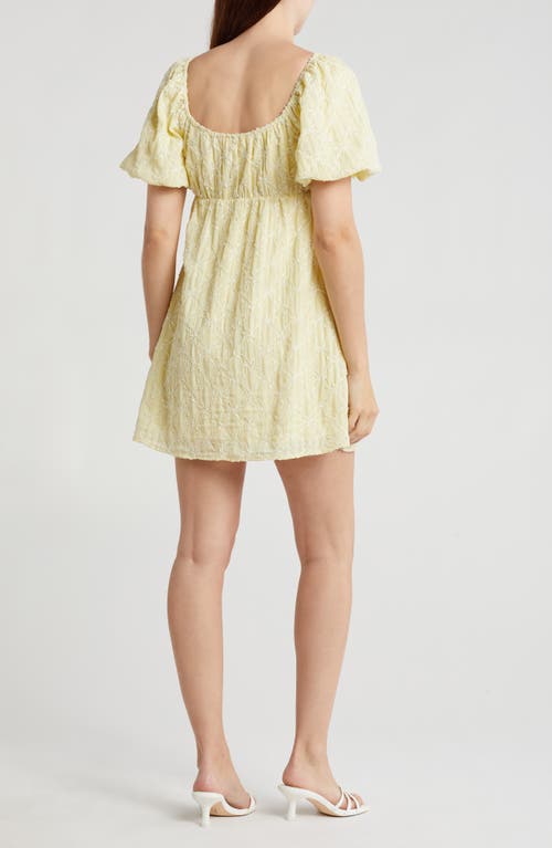 Lush Textured Puff Sleeve Babydoll Dress