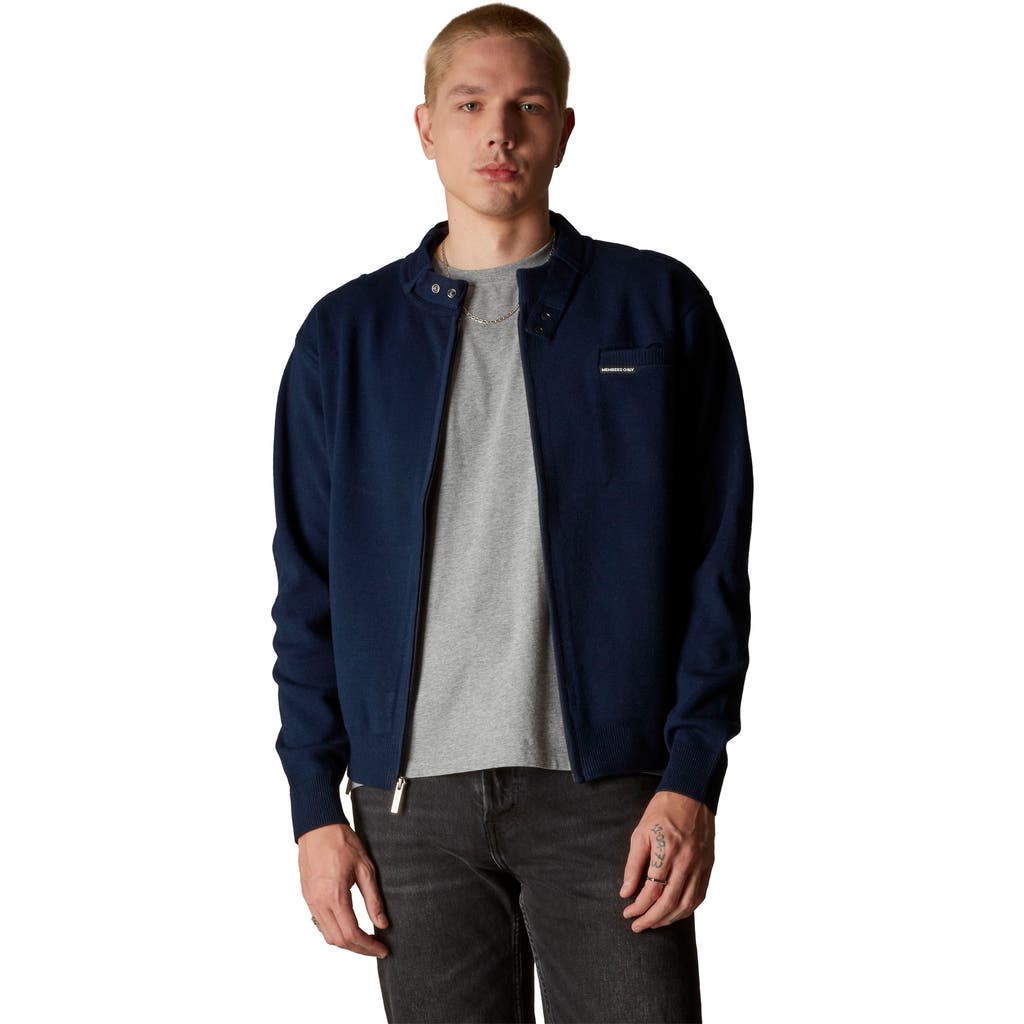Members Only Iconic Racer Sweater In Navy