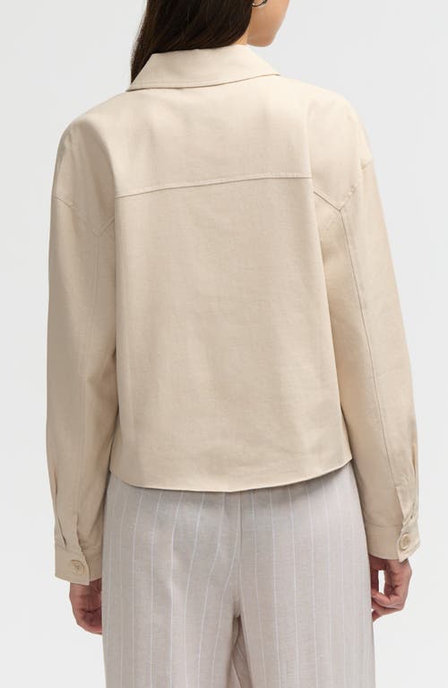 Nvlt Double Pocket Shacket In Natural