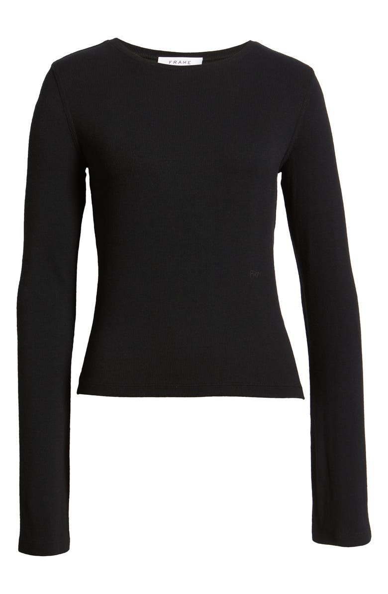 FRAME Long Sleeve Rib Top, Alternate, color, 