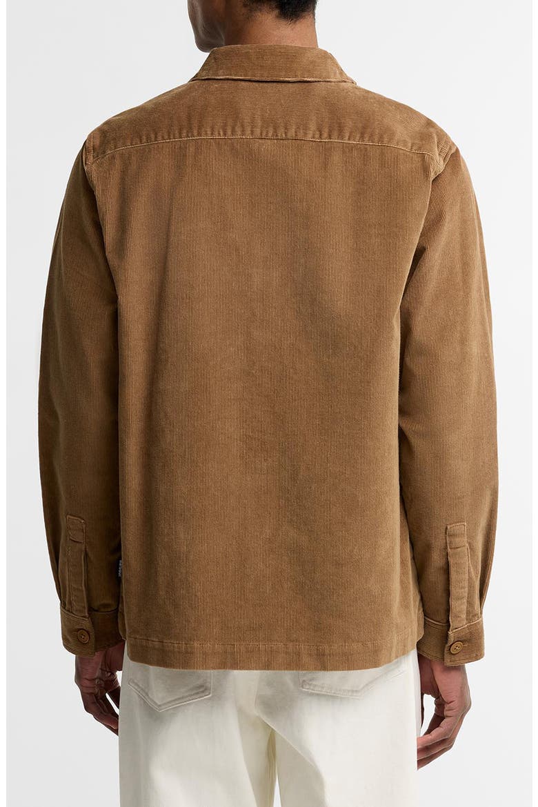 Tartan Trimmed Corduroy Shirt Jacket, Alternate, color, SANDSTONE